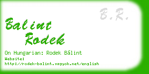 balint rodek business card