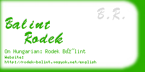 balint rodek business card